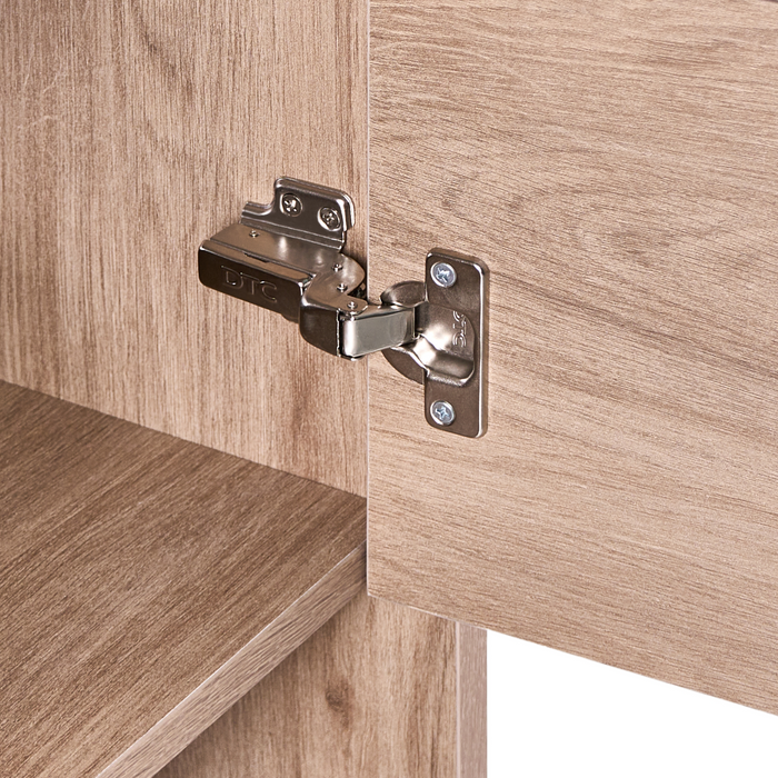 Beliani-UMAYO-Wandgemonteerd meubel met wasbak-Lichtbruin-120 cm-MDF