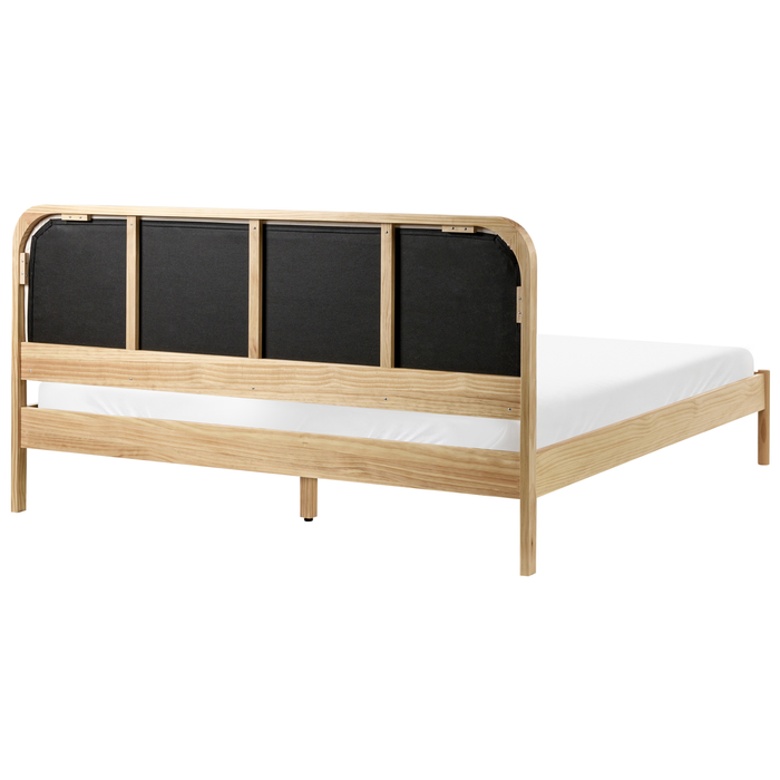 Beliani-DOSCHES-Tweepersoonsbed-Lichtbruin-180 x 200 cm-Grenenhout