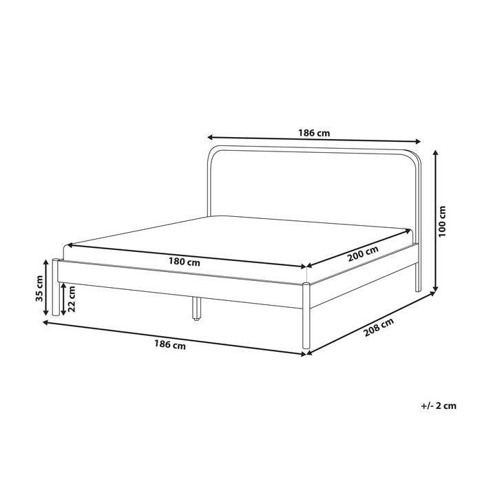 Beliani-DOSCHES-Tweepersoonsbed-Lichtbruin-180 x 200 cm-Grenenhout