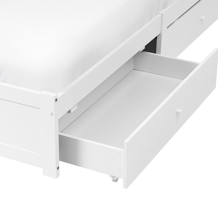 Beliani - BRUX - Bed met opbergruimte - Wit - 140 x 200 cm - Hout