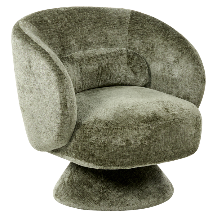 Beliani - LIEKSA - Draaifauteuil - Groen - Chenille