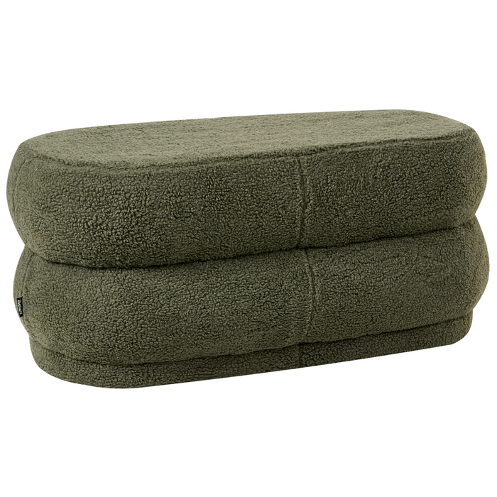 Beliani - ELLENDALE - Voetenbank - Groen - Bouclé