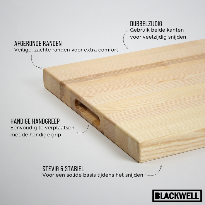Blackwell Houten Snijplank - Met Greep - Beukenhout - 50 x 40 x 4 cm