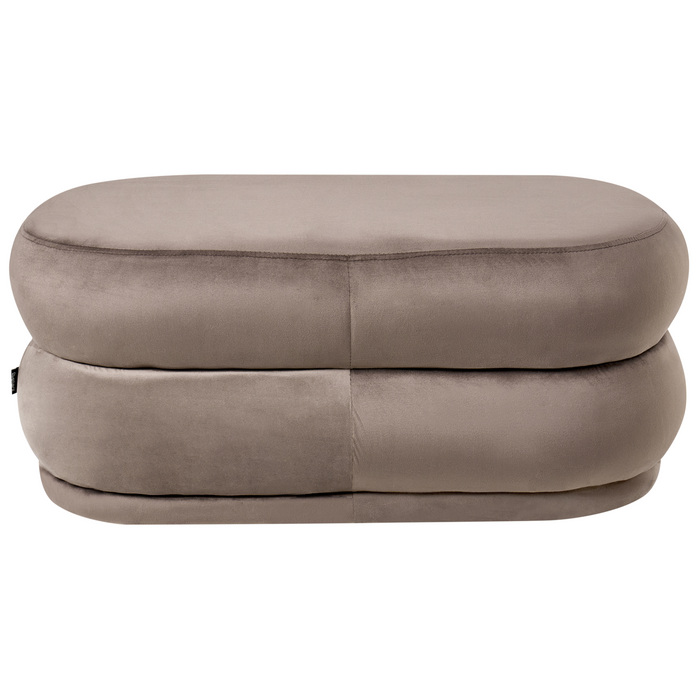 Beliani - ELLENDALE - Bankje - Donkerbruin - Fluweel