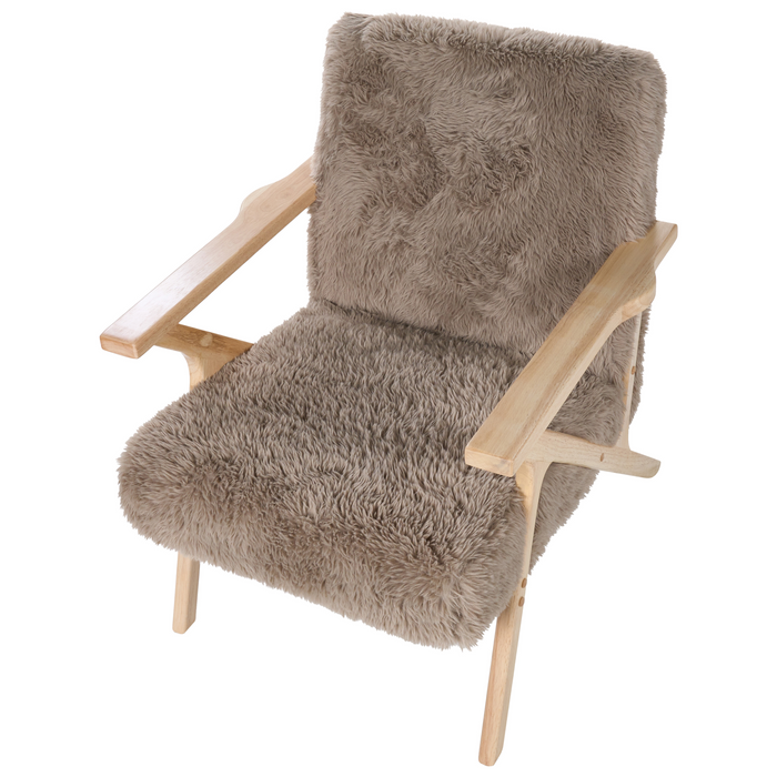 Beliani - KISA - Fauteuil - Taupe - Kunstbont