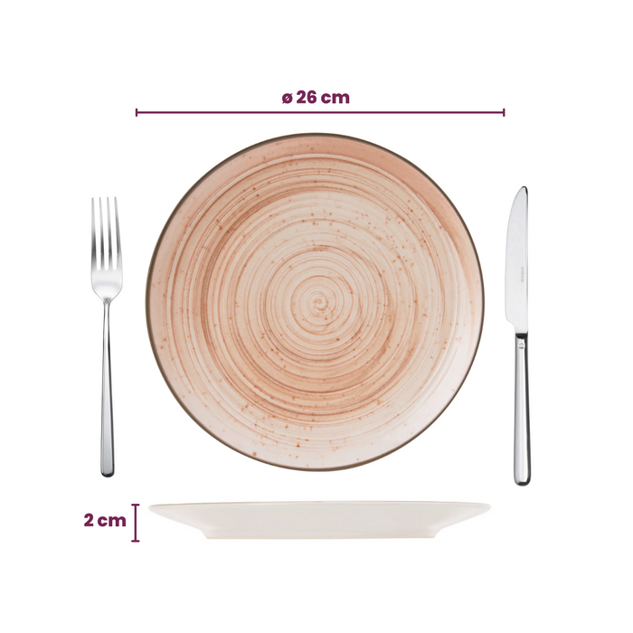 Cosy & Trendy Dinerborden Sintra Terracotta ø 26 cm - 4 Stuks