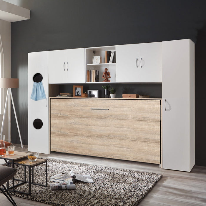 Calicosy - Opklapbaar Bed - 1 Persoon - H105 cm - Eikenlook