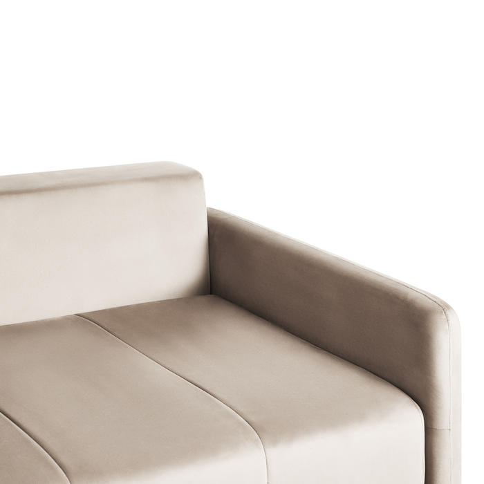 Beliani - EGGE - Driezitsbank - Taupe - Fluweel