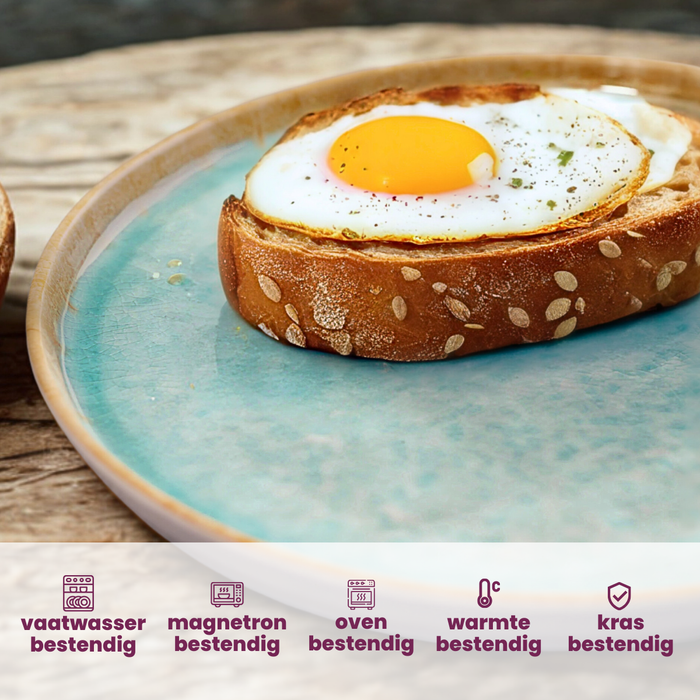 Cosy & Trendy Ontbijtborden | Dessertborden - Laguna Azzurro ø 22 cm - 4 Stuks