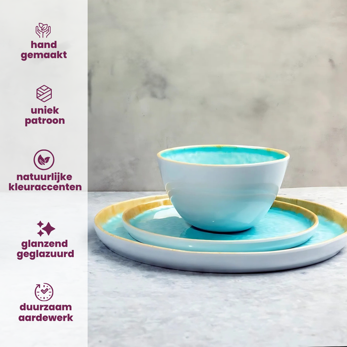 Cosy & Trendy Ontbijtborden | Dessertborden - Laguna Azzurro ø 22 cm - 4 Stuks