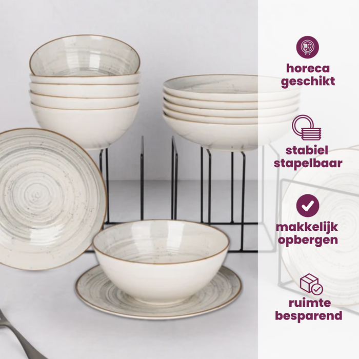 Cosy & Trendy Ontbijtborden | Dessertborden - Sintra Dusty Blue ø 20 cm - 4 Stuks