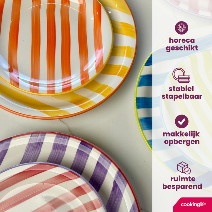 Cookinglife Ontbijtborden | Dessertborden Summer Vibes ø 19 cm - 6 stuks