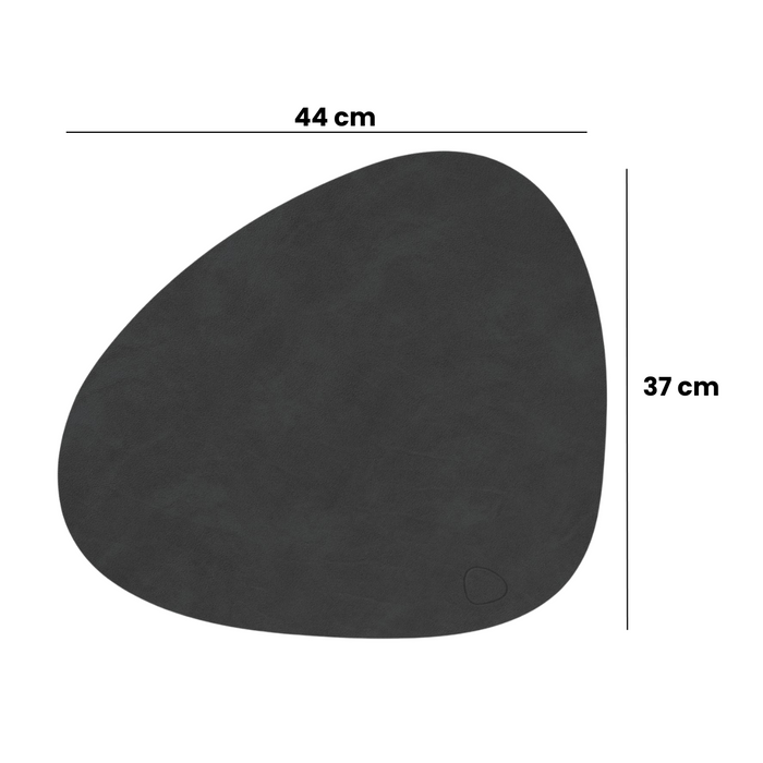 LIND DNA Placemats Nupo - Leer - Khaki - Curved - 44 x 37 cm - 2 Stuks