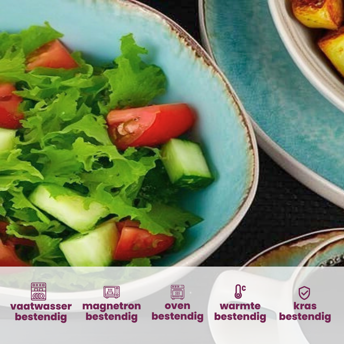 Cosy & Trendy Kleine Schaal Laguna Azzurro 19 x 18 cm - 4 Stuks