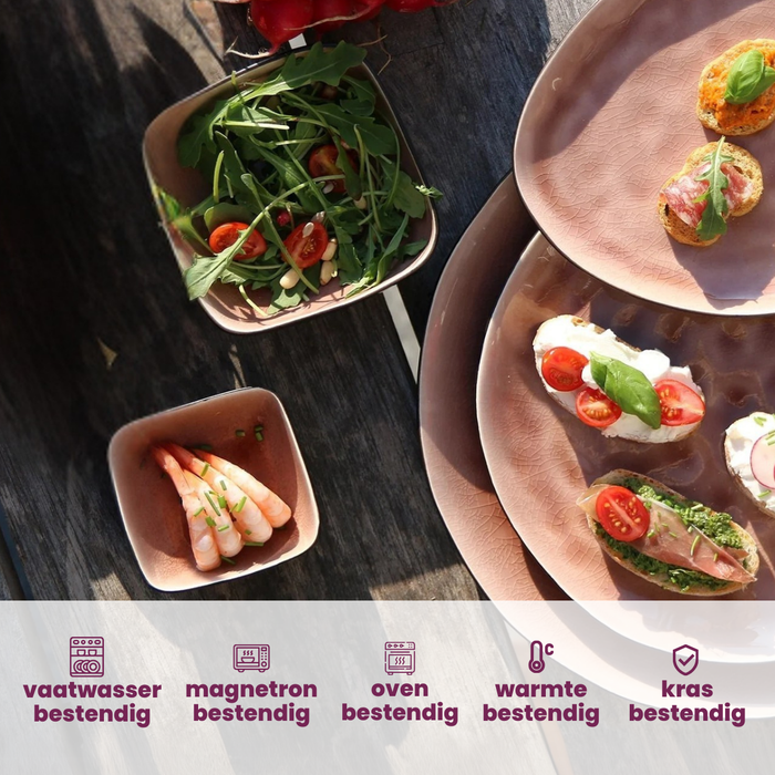 Cosy & Trendy Soepkommen | Kommen - Laguna Old Rose 14 x 14 cm - 4 Stuks