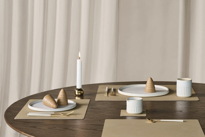 LIND DNA Placemats Nupo - Leer - Khaki - 45 x 35 cm - 2 Stuks
