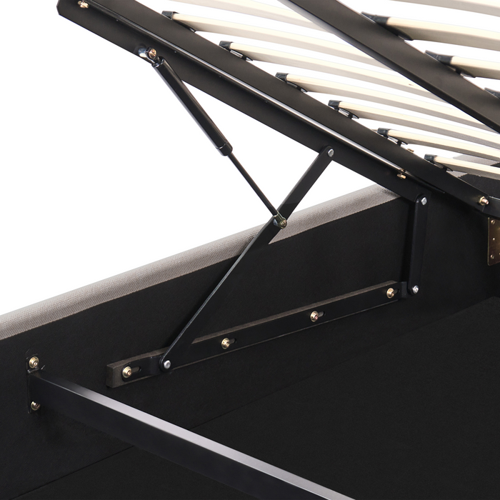 Beliani-ARBOIS-Bed met opbergruimte-Beige-180 x 200 cm-Polyester