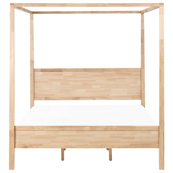 Beliani-HAUTERIVES-Hemelbed-Lichtbruin-180 x 200 cm-Rubberhout