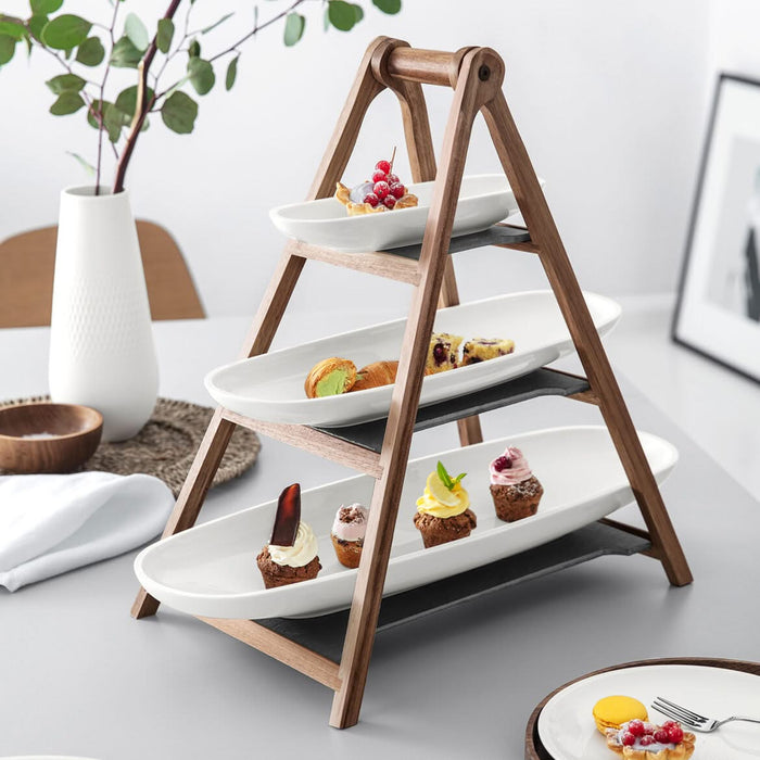 Villeroy & Boch Etagere | Serveertoren Artesano Original - Hout - 3-Laags - met serveerschalen