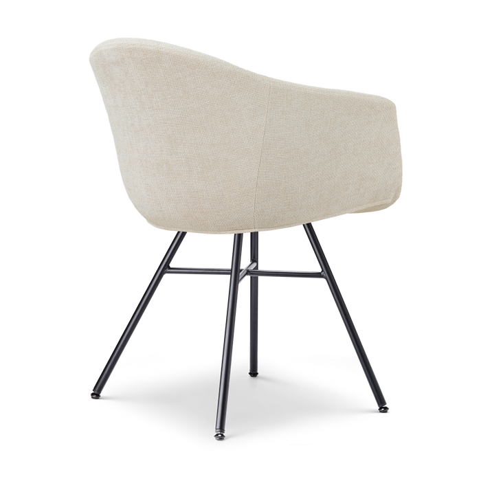 Nolon Noa-Otis Eetkamerstoel Cotton Beige - met Armleuning - Zwart