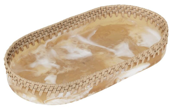 MUST Living Bowl Da Vinci OVAL,±8x51x26 cm, resin brown|white and s...