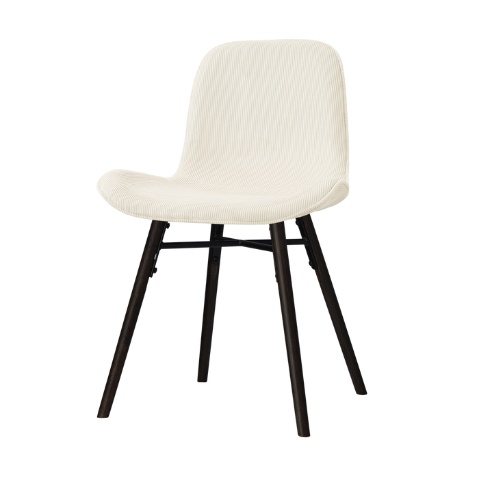 Nolon Nena-Fé Eetkamerstoel Rib Beige - Zwart Houten Onderstel