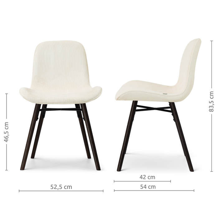 Nolon Nena-Fé Eetkamerstoel Rib Beige - Zwart Houten Onderstel