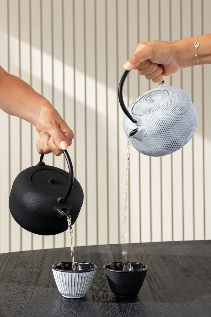 J-Line theepot - metaal - wit - 2 stuks