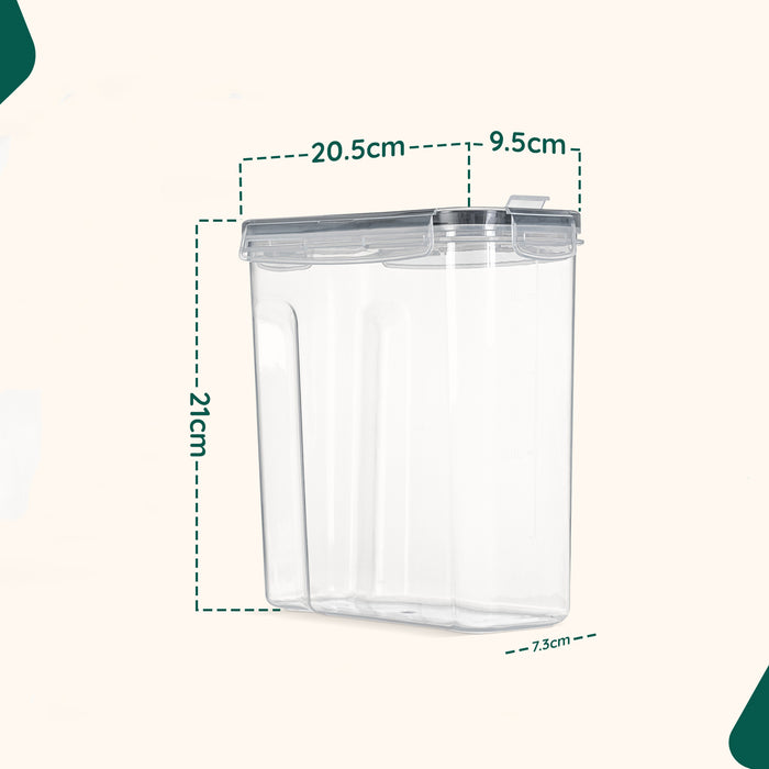 XIVADA Voorraadpot Ella - 2,5L - 192 stickers - Transparant - 4 stuks