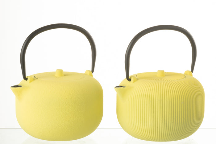 J-Line theepot - metaal - geel - 2 stuks