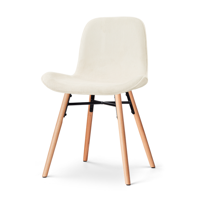 Nolon Nena-Fé eetkamerstoel rib beige - houten onderstel