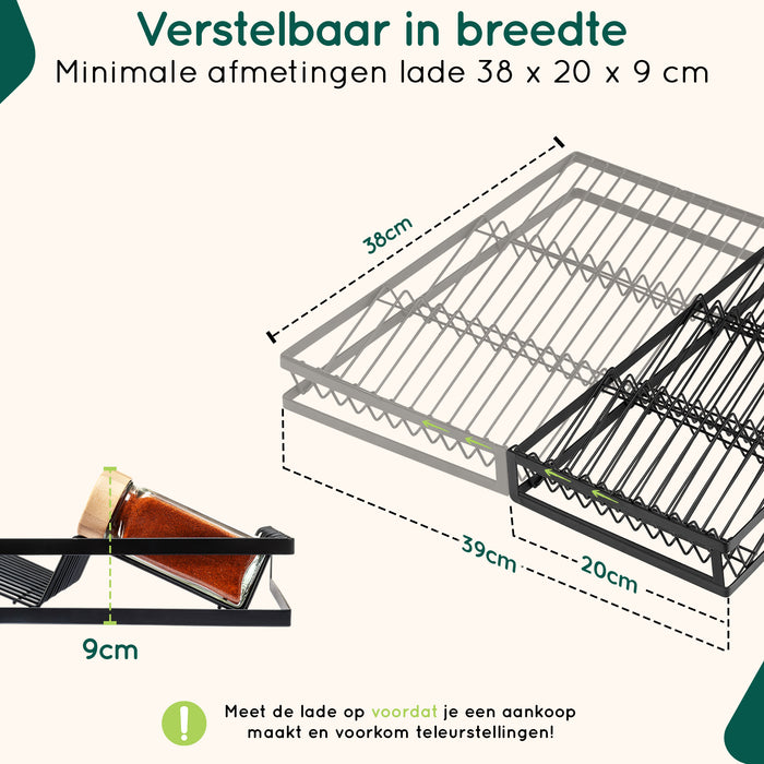 XIVADA Kruidenrek met 24 potjes - Organizer lade liggend - Met labels