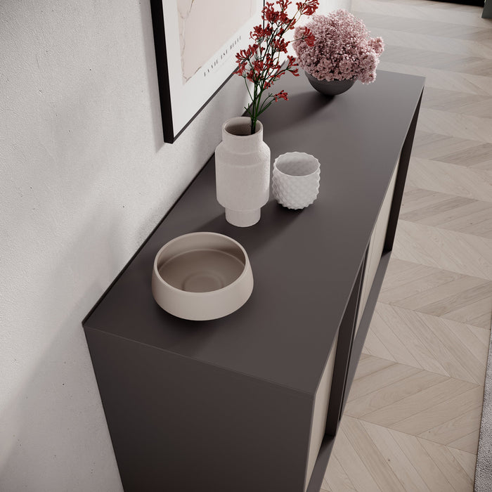 Meubella - Antigo - Dressoir - Beige|Antraciet - 123x43x87 cm