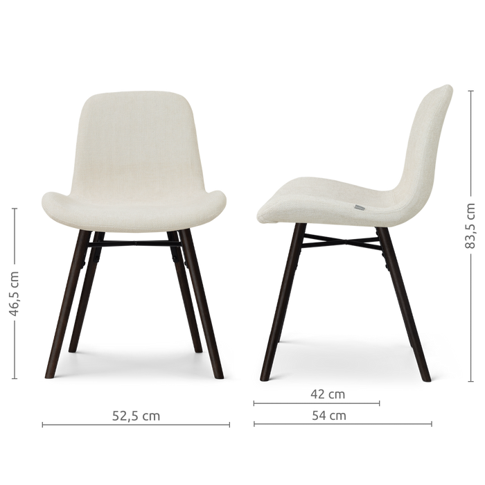 Nolon Nena-Fé eetkamerstoel cottonbeige - zwart houten onderstel