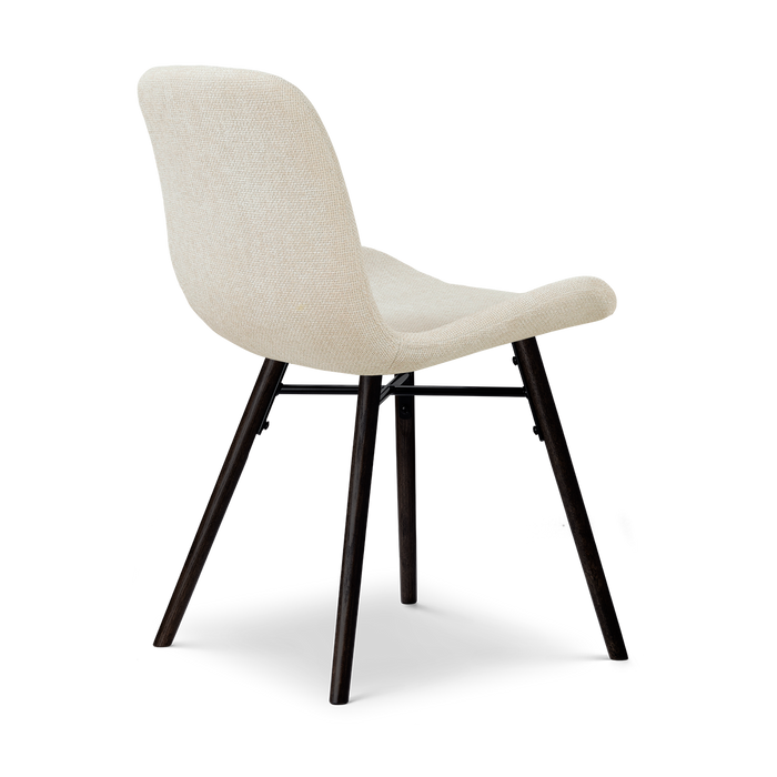 Nolon Nena-Fé eetkamerstoel cottonbeige - zwart houten onderstel