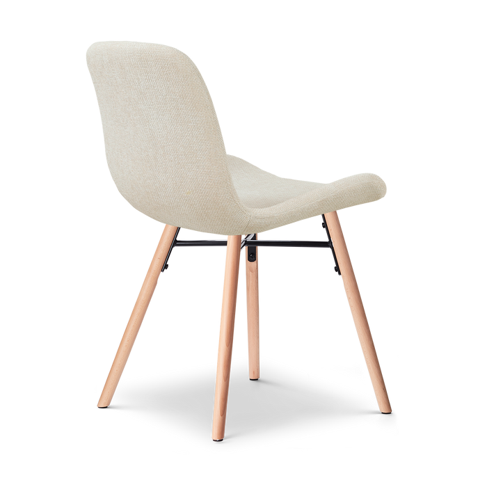 Nolon Nena-Fé eetkamerstoel cottonbeige - houten onderstel