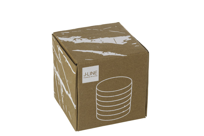 J-Line onderzetter Marmer - steen - wit|groen - set van 6