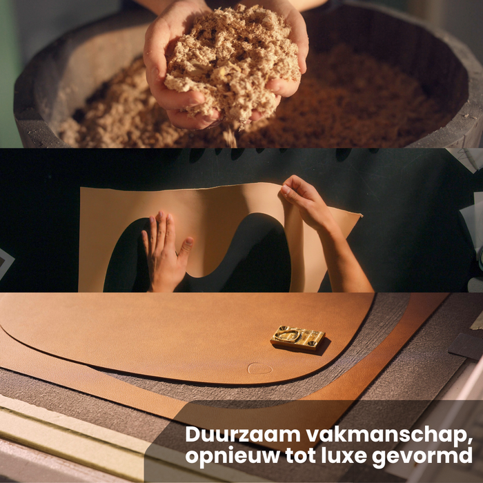 LIND DNA Onderzetters Nupo - Leer - Brown - 13 x 11 cm - 4 Stuks