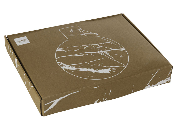 J-Line snijplank Rond Marmer - steen - wit|groen - large