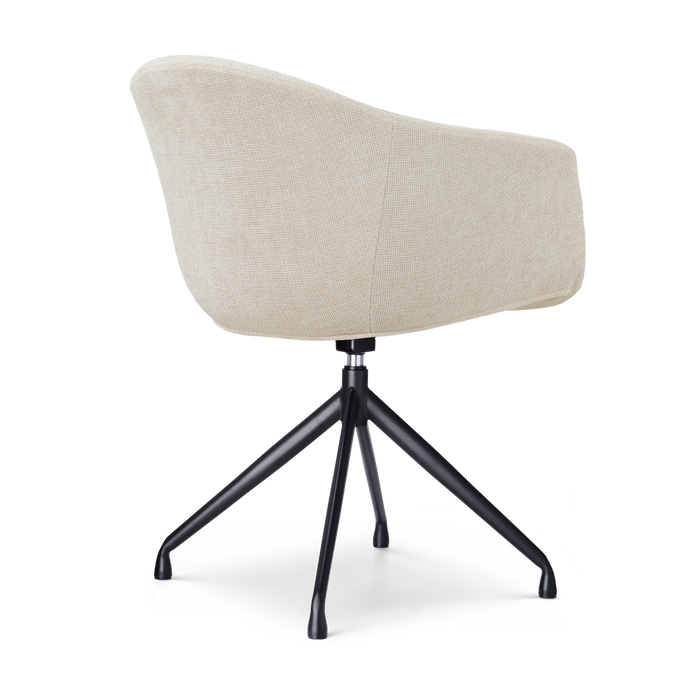 Nolon Nola-Otis Eetkamerstoel Cotton Beige - Draaibaar Wit Onderstel