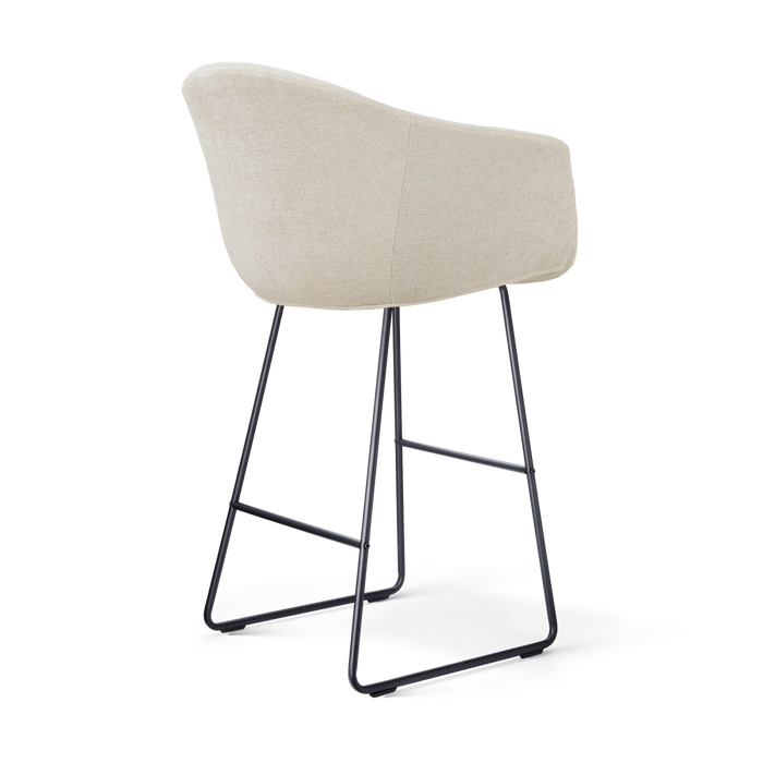 Nolon Nino-Otis Barkruk Cotton Beige - met Armleuning - Zwart - 75 cm