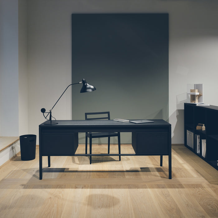 MINT Furniture Bureautafel, 180 x 55 x 75 cm, Zwart gebeitst eiken
