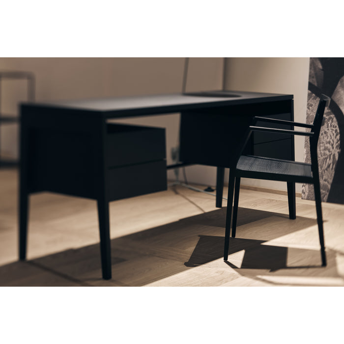 MINT Furniture Bureautafel, 180 x 55 x 75 cm, Zwart gebeitst eiken