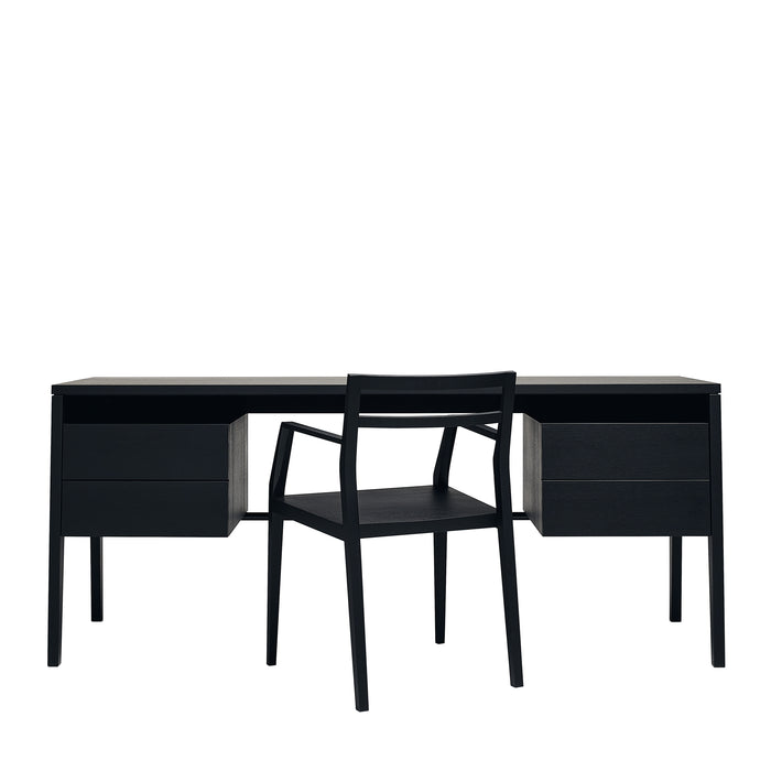 MINT Furniture Bureautafel, 180 x 55 x 75 cm, Zwart gebeitst eiken