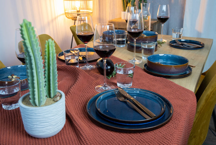 Cosy & Trendy Diepe Borden | Pastaborden - Quintana Blue ø 20 cm | H 5.2 cm - 4 Stuks