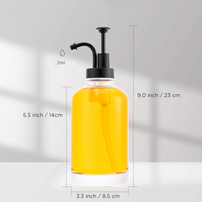 XIVADA Koffiesiroop dispenser - 500 ML - Glas - Zwart - Set van 2