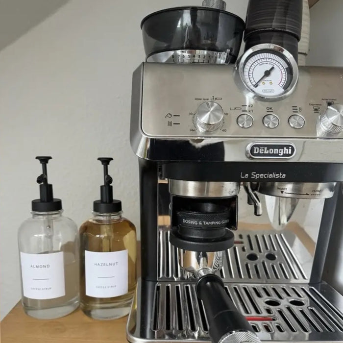 XIVADA Koffiesiroop dispenser - 500 ML - Glas - Zwart - Set van 2