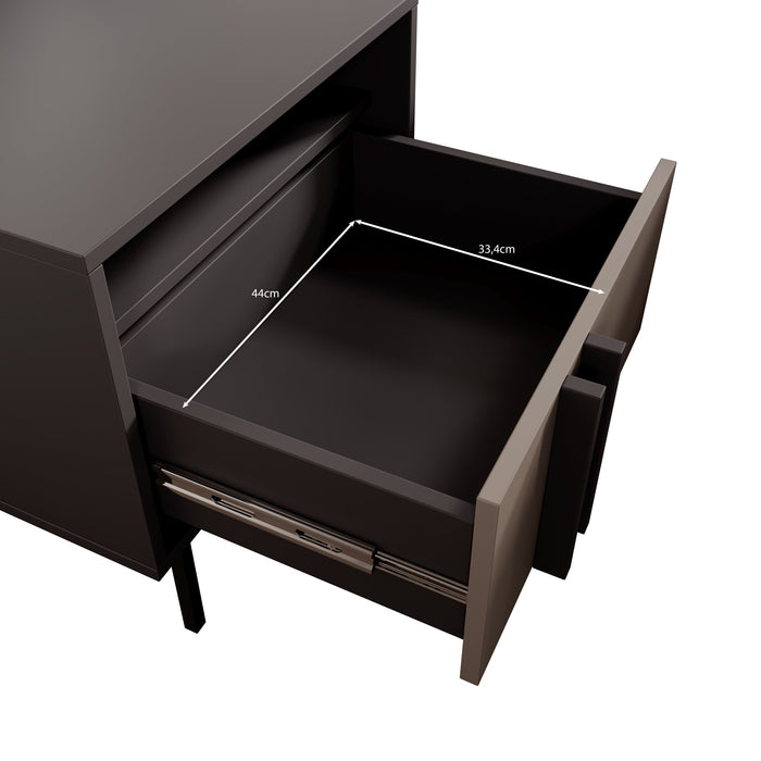 Meubella - Antigo - Nachtkastje - Eiken|Antraciet