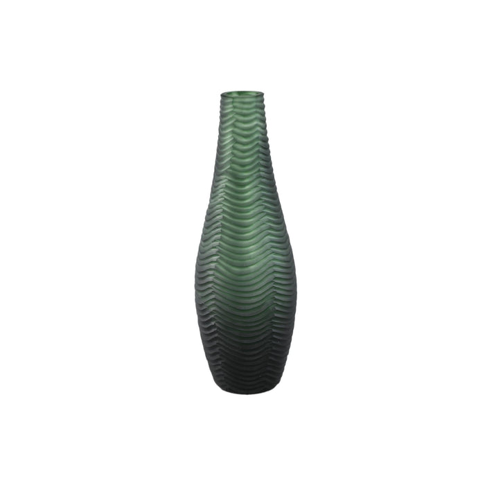 PTMD Elichi Green Round Glass Vase High Small