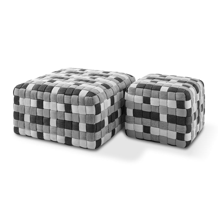 POLSPOTTEN Braided Poef Beige - M